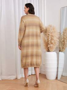 Modelyn 段染落肩开衫 - 彩色 - 查看 2