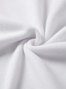 SHEIN Qutie 字母圖案加絨內裏運動衫 - 藍色 - 查看 3