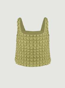 GENKIRA Top tank unicolor fruncido - Amarillo - Ver 2