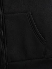 Men Plus Colorblock Zip Up Dây rút Áo lót nhiệt - Nhiều màu - Xem 6