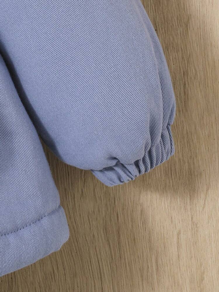 Baby Girl Borg Collar Dual Pocket Coat