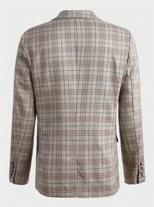 Manfinity VCAY Men Plaid Print Single Breasted Blazer & Suit Pants Set