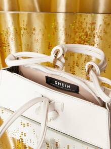 SHEIN Mini Vòng chữ O Trang trí Cái túi - trắng - Xem 7