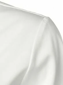 Men Contrast Trim Button Up Shirt - White - View 7