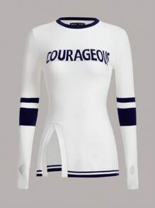 VARSITIE 運動網球基本大腿襪&戶外運動套編襪 - 藍白色 - 查看 3