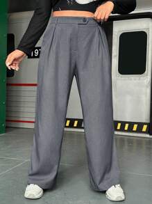 Flirla Taglie Forti Pantaloni dettaglio plissettato