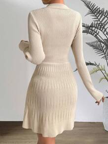 SHEIN LUNE Jednolity Dzianina prążkowana Suknie Dresowe