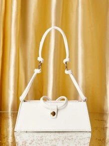 SHEIN Mini Vòng chữ O Trang trí Cái túi - trắng - Xem 3