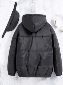 Tween Boy 1 件拉链连帽加厚外套和 1 个包