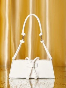 SHEIN Mini Vòng chữ O Trang trí Cái túi - trắng - Xem 2