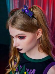 Harley Quinn | ROMWE 3pcs Women Cartoon & Letter Graphic Hair Clip - Multicolor - View 3