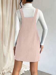 SHEIN EZwear Overall Kleid mit Flicken, Tasche, ohne Pullover