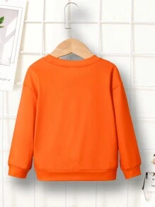 Young Boy Spider Print Drop Shoulder Tee - Orange - View 2