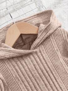 SHEIN Bé gái tuổi teen Chất rắn Đầm có mũ - Màu Hồng baby - Xem 5