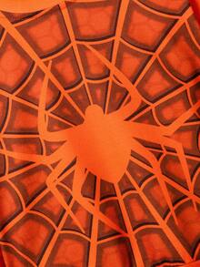 Young Boy Spider Print Drop Shoulder Tee - Orange - View 4