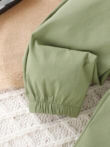 Baby Boy Plaid Print Shirt & Pants & Tee - Green - View 8