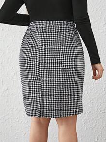 SHEIN Clasi 加大短裙 - 黑與白 - 查看 2