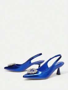 女款春夏秋時尚高跟鞋,有減肥效果,適合戶外穿著 - 藍色 - 查看 4