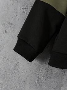 SHEIN Young Boy Letter Graphic Colorblock Hooded Sweatshirt & Sweatpants - Multicolor - View 7