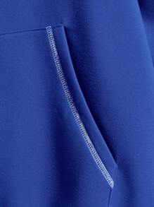 EASEVO Hombres Capucha con bolsillo de canguro con puntada con cordón - azul real - Ver 3