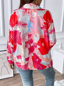Calvaya Talla grande Camisa con estampado floral de hombros caídos - Multicolor - Ver 2