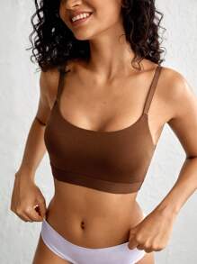 Ocili 無縫無線胸罩，不可拆卸墊片，咖啡棕色 - 咖啡棕 - 查看 5