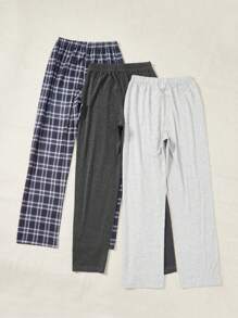 3 bucăți în carouri și litere grafice cu șnur în talie