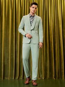 Manfinity NiteLyfe Nam Chất rắn Áo vest & Quần tây Bộ Không có áo sơ mi - màu xanh lá - Xem 1