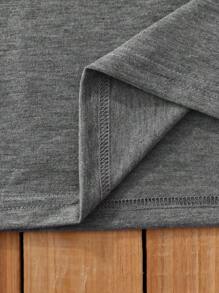 SHEIN LUNE Đồ họa Chữ cái Áo thun - Xám - Xem 4