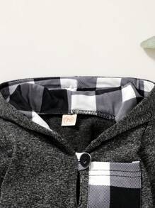 Baby Boys Plaid Print Hoodie & Sweatpants