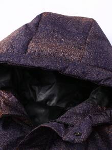 Manfinity Homme 1pc Loose Fit Men's All Over Printed Hooded Padded Coat - Multicolor - View 7