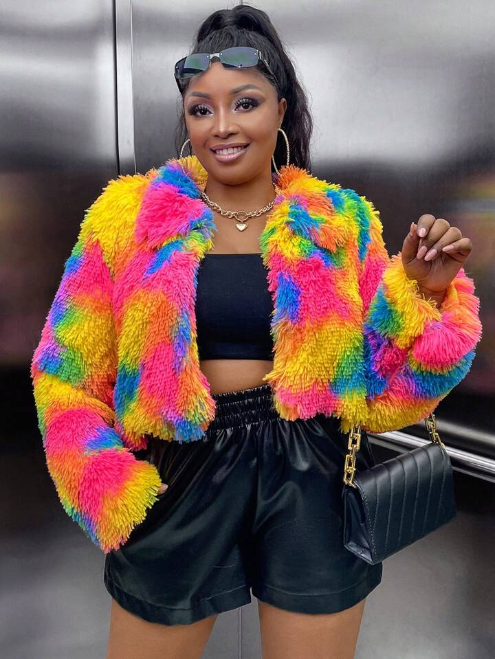 fuzzy coat plus size