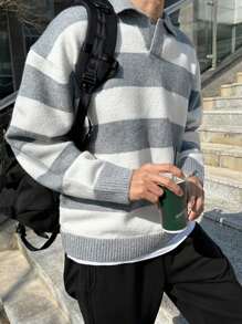 DAZY Men Two Tone Drop Shoulder Fall Sweater Without Tee