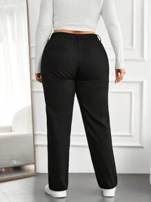 RueChic Plus Casual Slant Pocket Jeans - Black - View 2