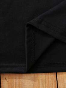 INAWLY Camiseta con estampado de letra - Negro - Ver 4