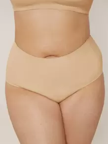 LUVLETTE Plus Women High-Rise No-Show Brief Smoothing Brief - Apricot - View 10