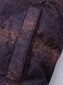 Manfinity Homme 1pc Loose Fit Men's All Over Printed Hooded Padded Coat - Multicolor - View 6