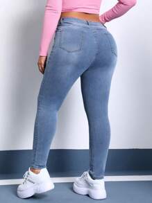 SHEIN EZwear Plus Stevige Skinny jeans