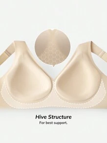 LUVLETTE Plus Nude 無鋼圈無縫深V居家內衣 不顯痕 T-shirt 黏貼式基礎款 SizeFreedom 胸罩 舒適必備款，亦適合青少年女孩與年輕女性 - 杏色 - 查看 7