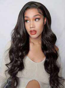 Transparent Lace Body Wave 4 X 4 13 X 4 13 X 6 Lace Frontal Wigs 150%/180% Density 12-30 Inch Natural Black Color Pre-Plucked Natural Hairline Lace Closure Human Hair Top Quality Long Wigs For Women - SNatural - View 5
