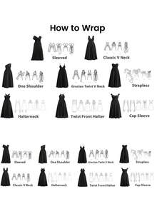 Plus Solid Various Ways To Wear A-line Dress - Black - View 4