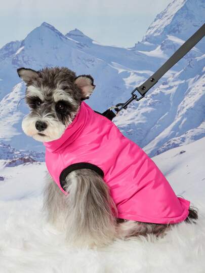 PETSIN Pet Waterproof Padded Vest, Rose Red - Waterproof And Insulated For Autumn, Winter, And Early Spring; Ideal For Daily Wear, Outdoor Walks, Park Adventures, Rainy Days, Travel, Family Outings, Holiday Festivities, And Energetic Photo Shoots; Features Vibrant Rose Red Color And Padded Design, Providing Extra Warmth, Protection, And Style To Your Pet's Wardrobe.