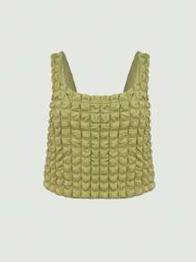 GENKIRA Top tank unicolor fruncido - Amarillo - Ver 1