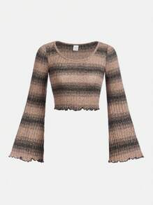 青少年（女）T恤 - 卡其色 - 查看 1