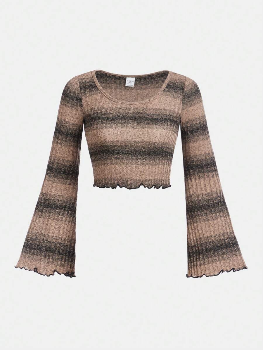 青少年（女）T恤 - 卡其色 - 查看 1