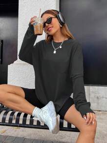 SHEIN Unity Sun & Moon Print Drop Shoulder Tee - Grey - View 6