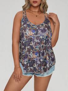 Breezaya Plus Paisley Print Cami Top