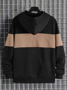 Men Plus Colorblock Zip Up Dây rút Áo lót nhiệt - Nhiều màu - Xem 2