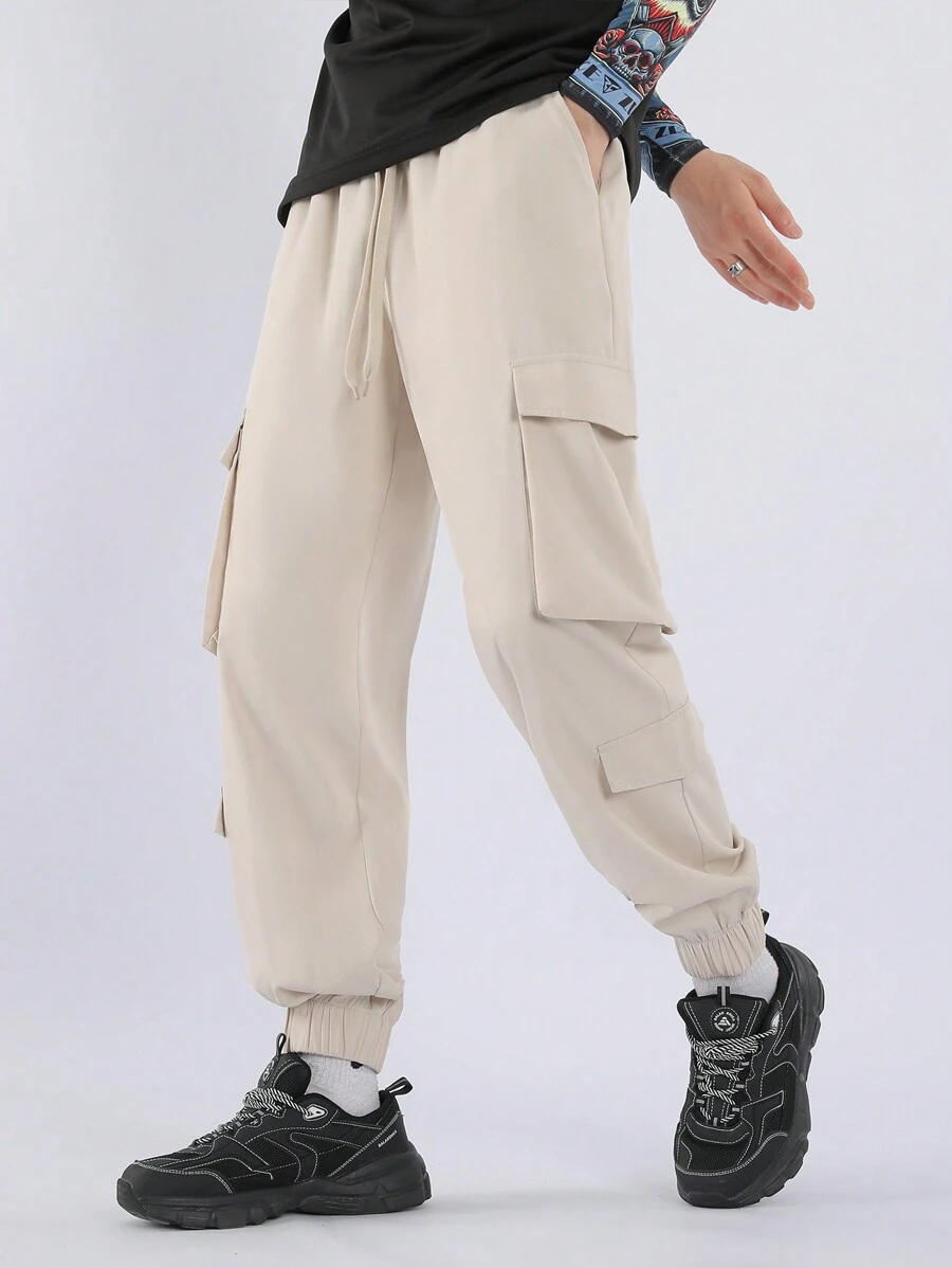 Manfinity EZcore Loose Fit Men's Cargo Pants With Flap Pockets And Side Pockets
