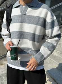 DAZY Men Two Tone Drop Shoulder Fall Sweater Without Tee